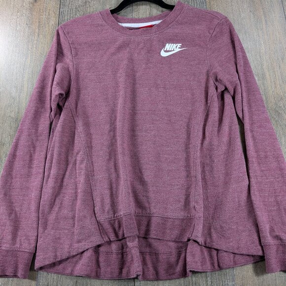 Nike Pullover Sweatshirt Womens Small Purple Long Sleeve Lightweight High Low - Picture 1 of 10